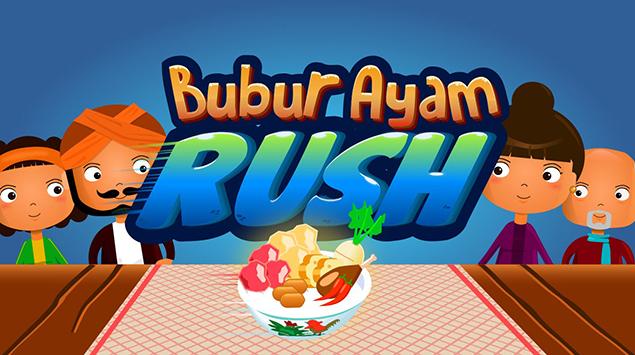 Gameplay Rush ala Tukang Burger dalam Bubur Ayam Rush