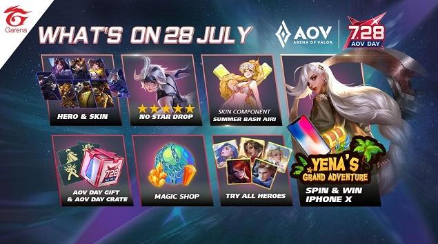 Bertualang bersama Yena, Bisa Dapatkan iPhone X & Hero Gratis di AOV Day 28 Juli 2019