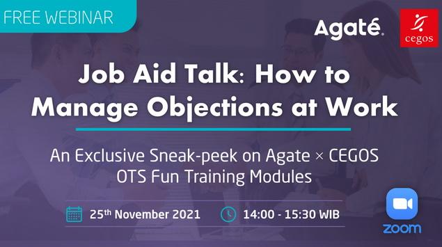 Agate & Cegos Siapkan Webinar Gratis bertajuk How to Manage Objections at Work