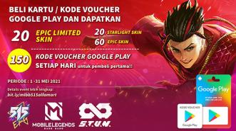 515 Party! Gratis Epic Limited Skin MLBB, Hanya di Alfamart via Voucher Google Play!