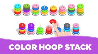 Color Hoop Stack: Santainya Puzzle Sortir Hoop Warna-warni